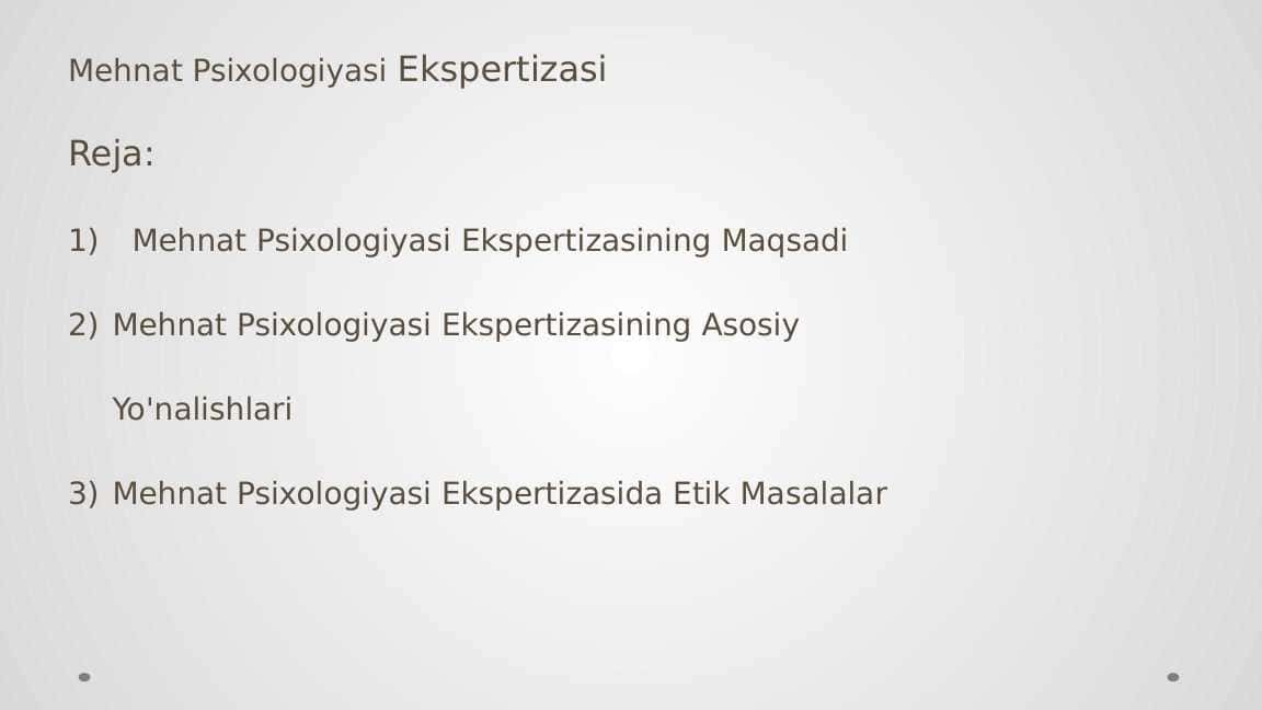 Mehnat psixologiyasi ekspertizasi