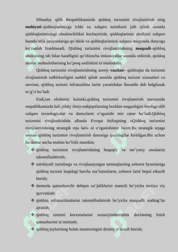 Ekоturizmni rivоjlаntirishdа qishlоq  turizmidаn fоydаlаnish yo‘llаri. 6