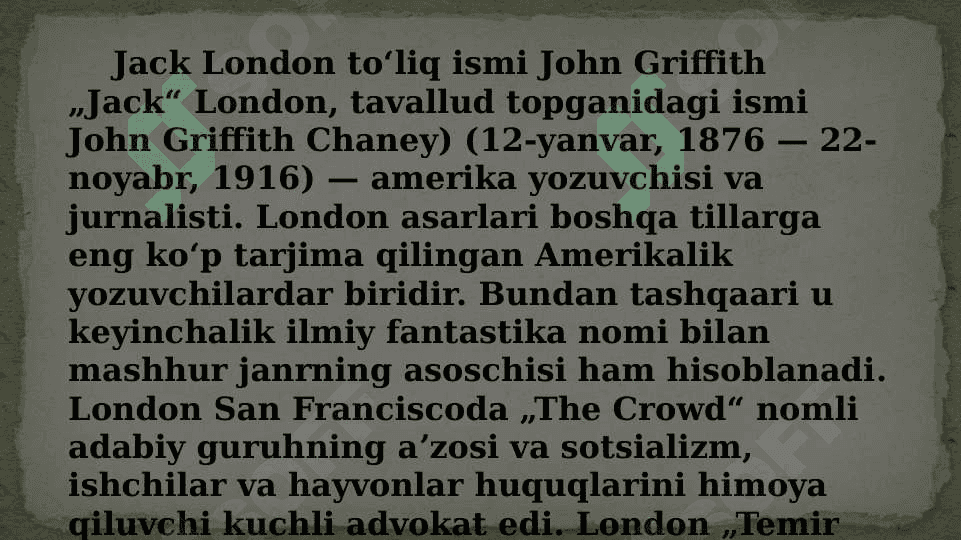 Jack Londonning   Martin Iden asari tahlili 4