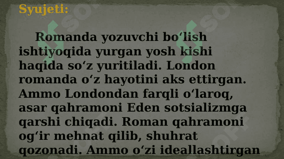 Jack Londonning   Martin Iden asari tahlili 7