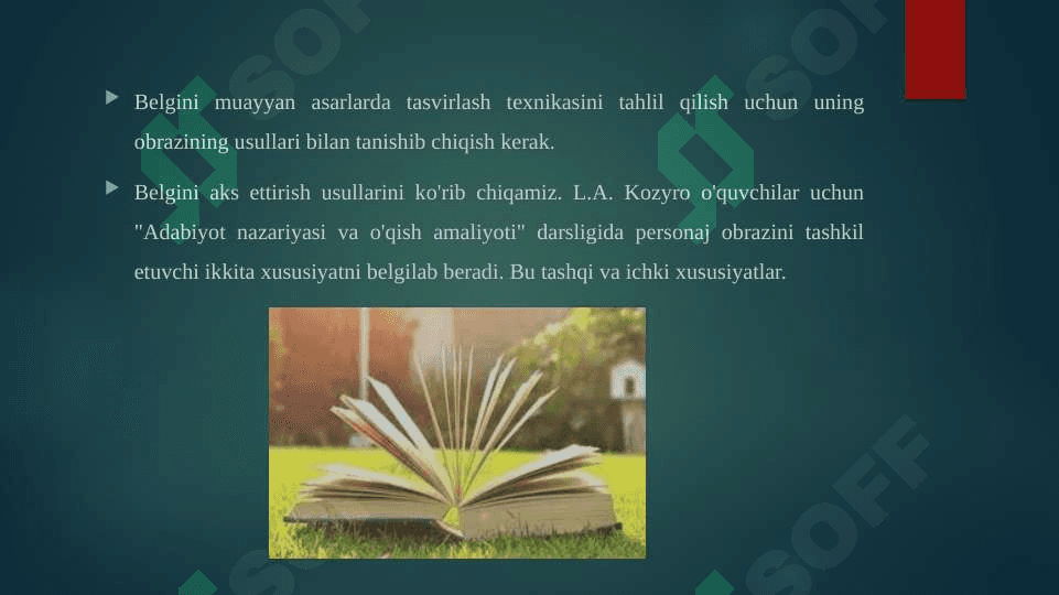 Hikoyada xarakter yaratish mahorati Lirikada o’zlikni anglash mativlari 2