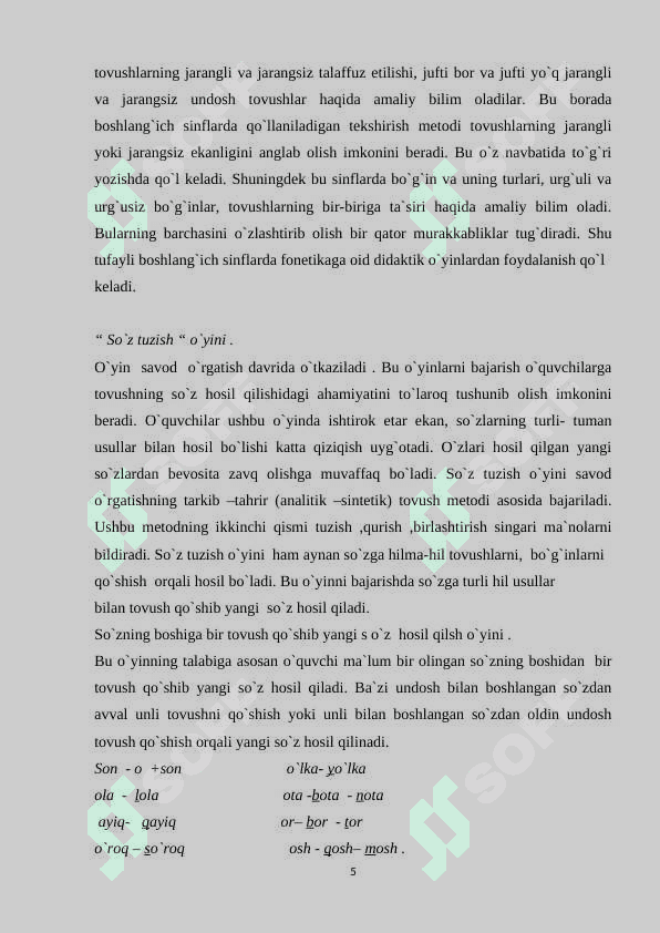 Savod o'rgatish tayyorlov darvrida o'yinlardan foydalanish 5