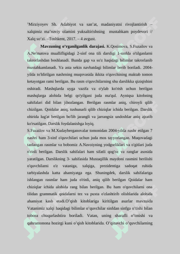 Sifat so’z turkumini o’rganish jarayonida o’quvchilar nutqini o’stirish. 3