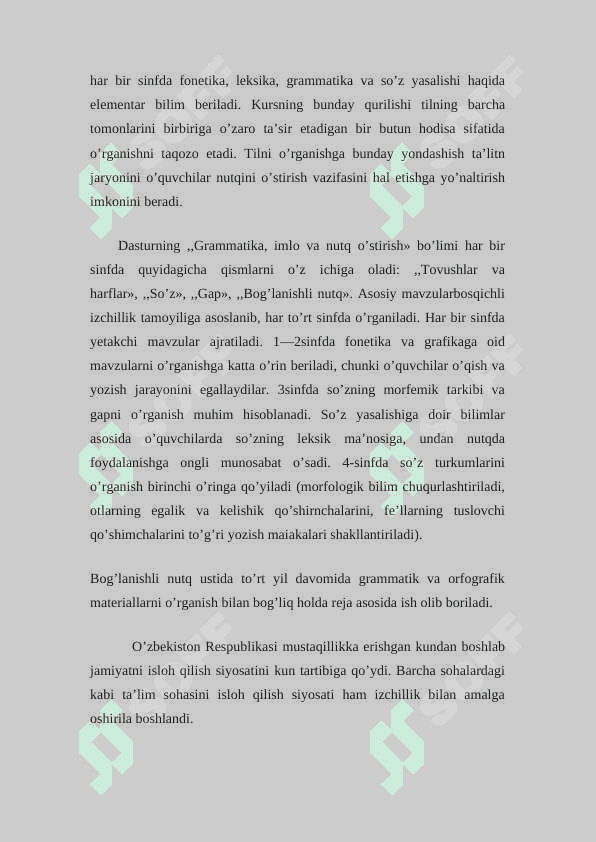 Sifat so’z turkumini o’rganish jarayonida o’quvchilar nutqini o’stirish. 8