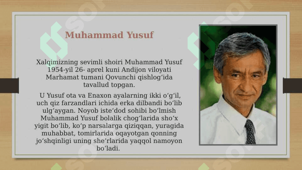 Muhammad Yusuf hayoti va ijodi 3