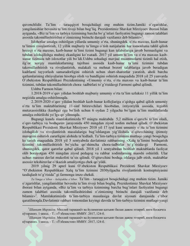 Oʻzbekiston Respublikasida taʼlim tizimida amalga oshirilgan islohotlar 3