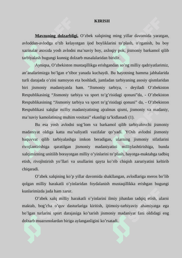 TARBIYAVIY ISHLAR VA MILLIY HARAKATLI  O`YINLAR. 2
