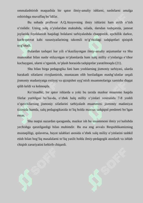 TARBIYAVIY ISHLAR VA MILLIY HARAKATLI  O`YINLAR. 8