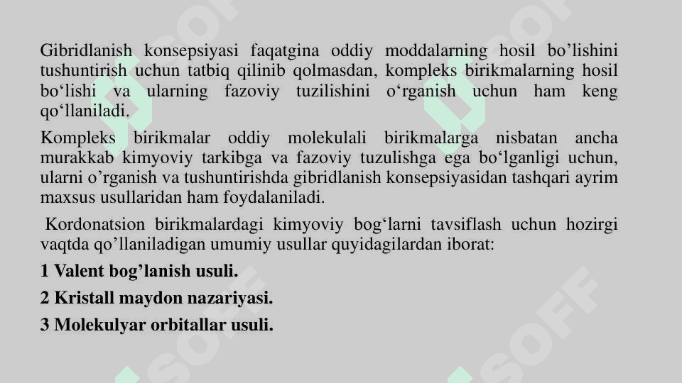 Molekulalarning fazoviy tuzilishi va gibridlanish 8