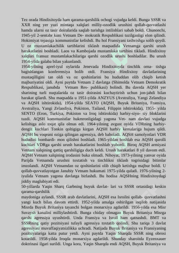 20 asr ikkinchi yarmi 21 va boshlarida xalqaro munosabatlar 3