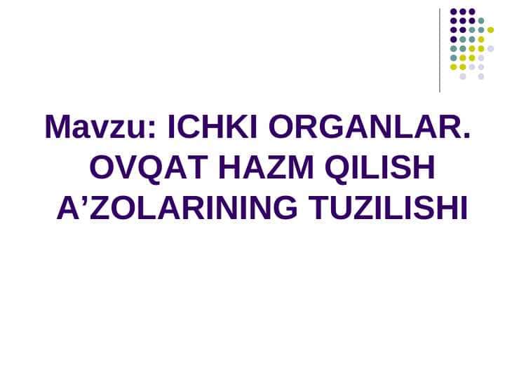 Ovqat hazm qilish organlarining tuzilishi