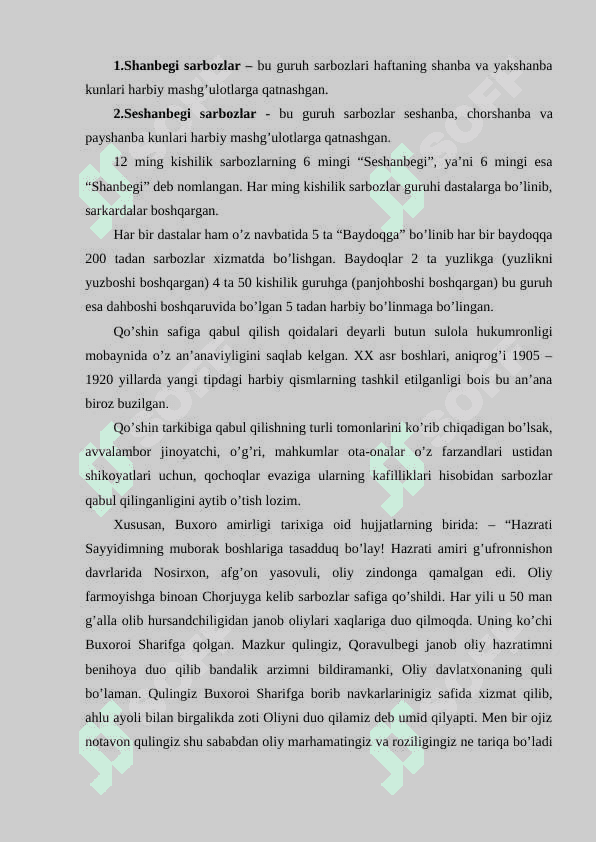 O’rta Osiyo xonliklarida harbiy unvon va mansablar 6