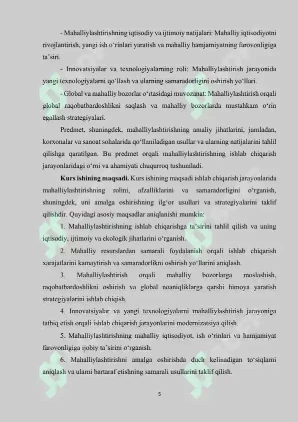 Mahalliylashtirishning iqtisodiy va ijtimoiy oqibatlari 5