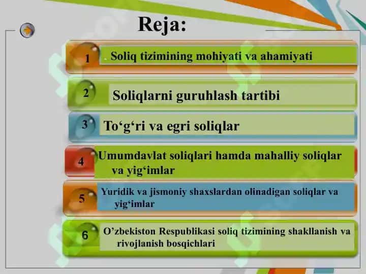 O‘zbekiston Respublikasining soliq tizimiga umumiy tavsif 2