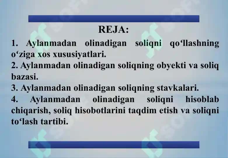 Aylanmadan olinadigan soliq 2