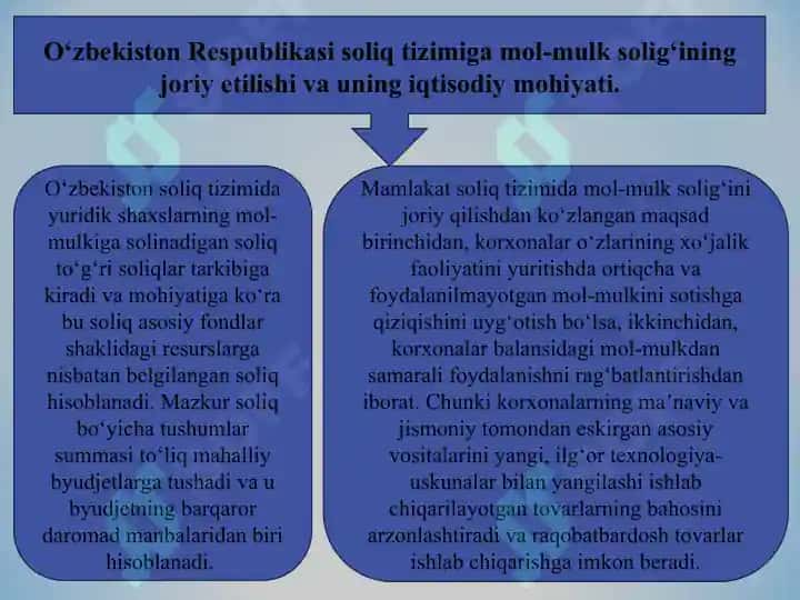 Yuridik shaxslarning mol-mulkiga solinadigan soliq 3