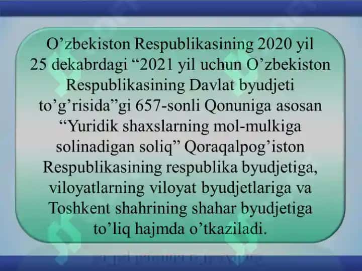Yuridik shaxslarning mol-mulkiga solinadigan soliq 5