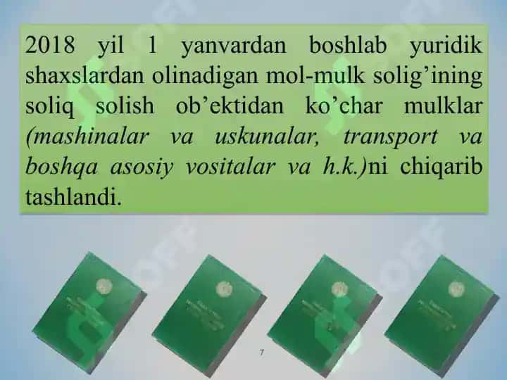 Yuridik shaxslarning mol-mulkiga solinadigan soliq 7