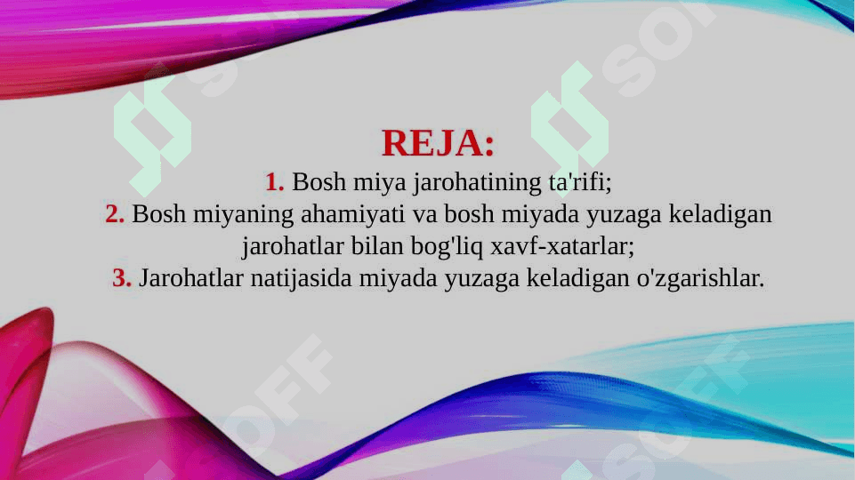 Bosh miya jarohatlarining kelib chiqish sabablari va asoratlari 2