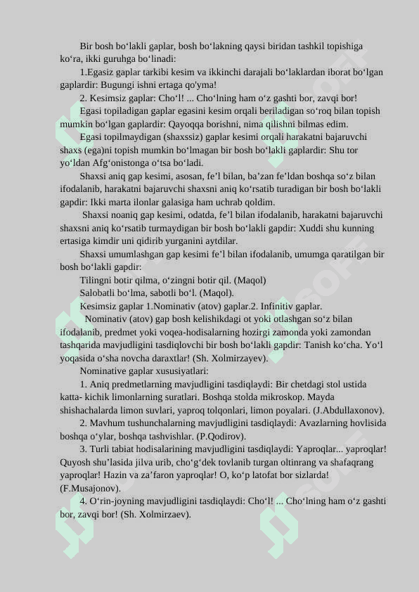 Sodda gapning ta’rifi va tasnifi. 3