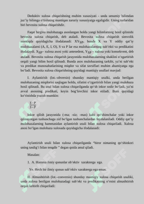 Deduktiv xulosa  chiqarish va uning turlari 3