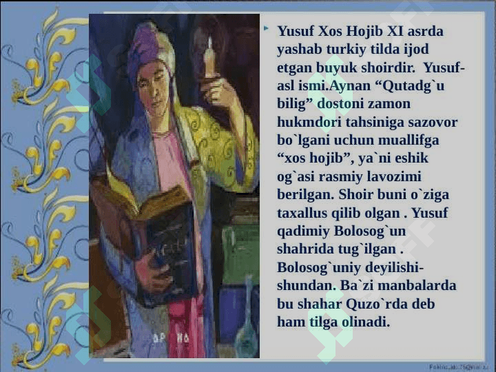 Yusuf Xos Hojibning hayoti va ijodi+ 2