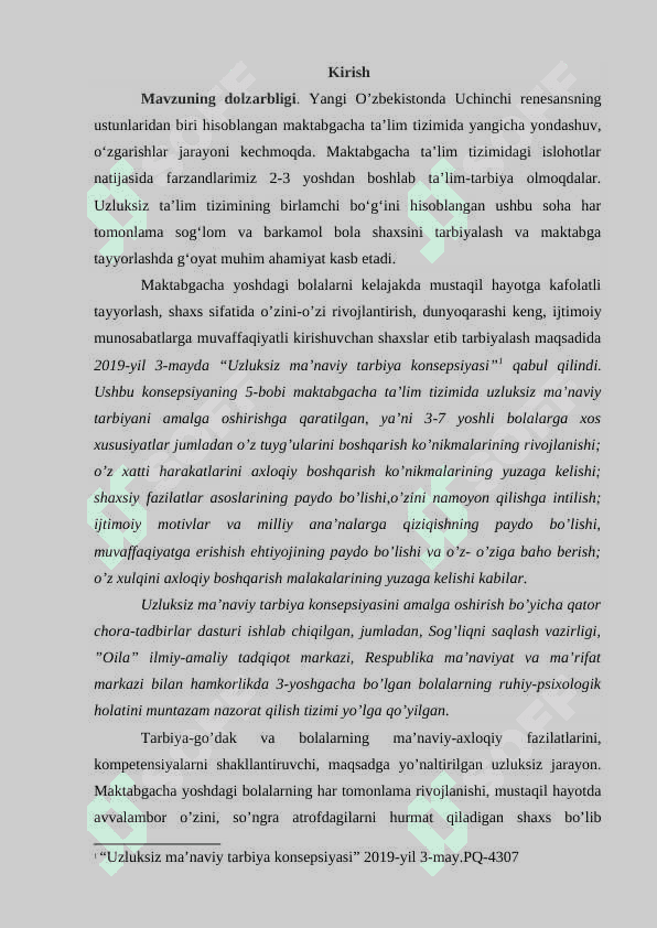 MAKTABGACHA TA’LIMNI REJALASHTIRISH, MOLIYAVIY TA’MINLASH, BOSHQARISH 2