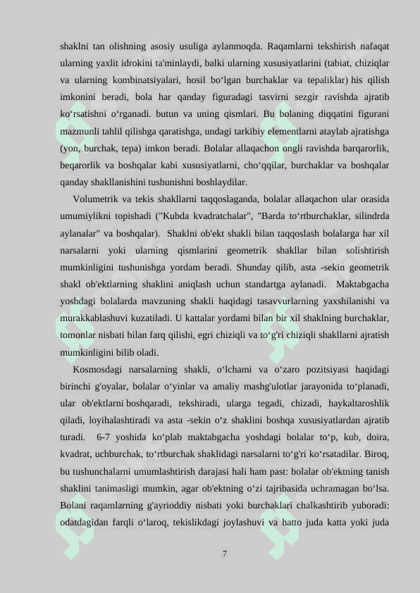 Maktabgacha taʼlim tashkilotlariga turli yosh guruhlarda matematika mashgʻulotgʻarini oʻtkazish metodikasi 6