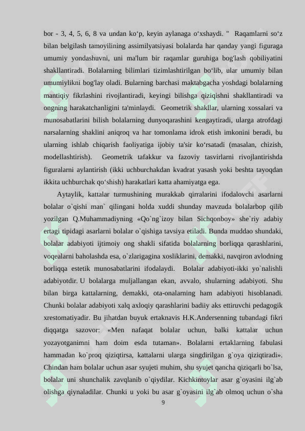 Maktabgacha taʼlim tashkilotlariga turli yosh guruhlarda matematika mashgʻulotgʻarini oʻtkazish metodikasi 8