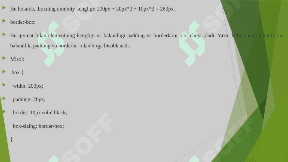 CSS box size nima va undan foydalanish 6