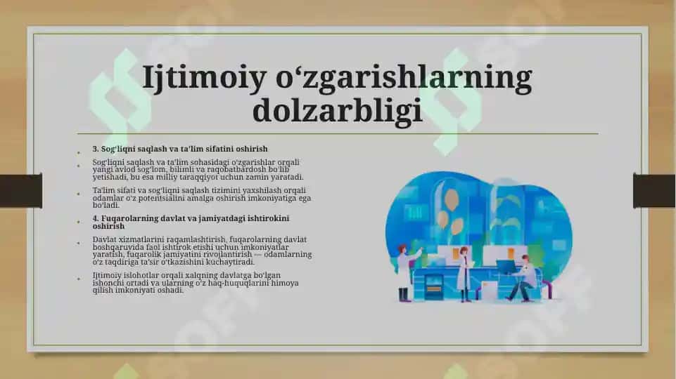 Oʻzbekistonda ijtimoiy sohada amalga oshirilayotgan oʻzgarishlar 5