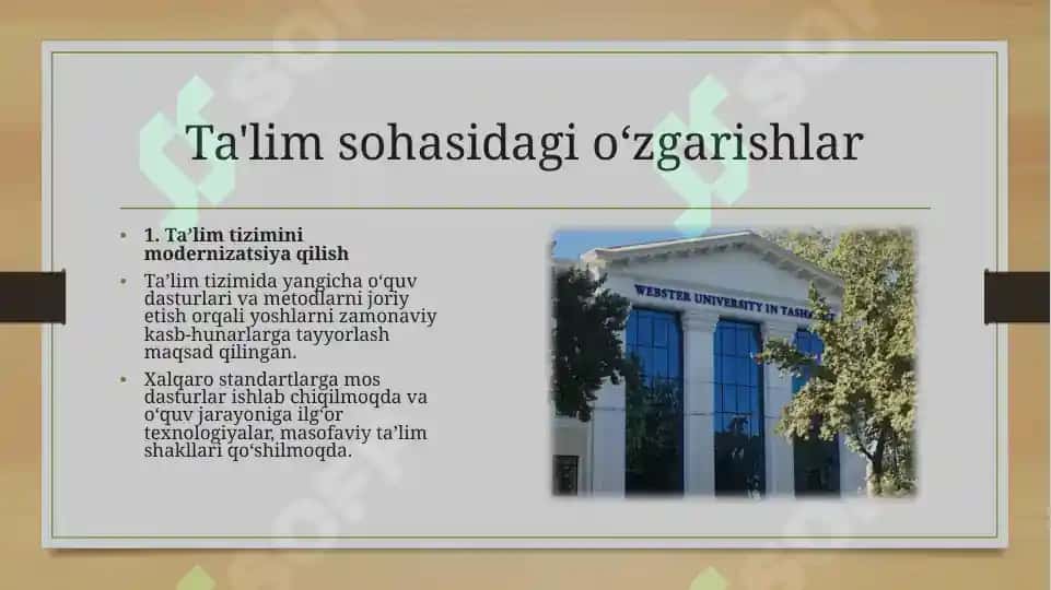 Oʻzbekistonda ijtimoiy sohada amalga oshirilayotgan oʻzgarishlar 6