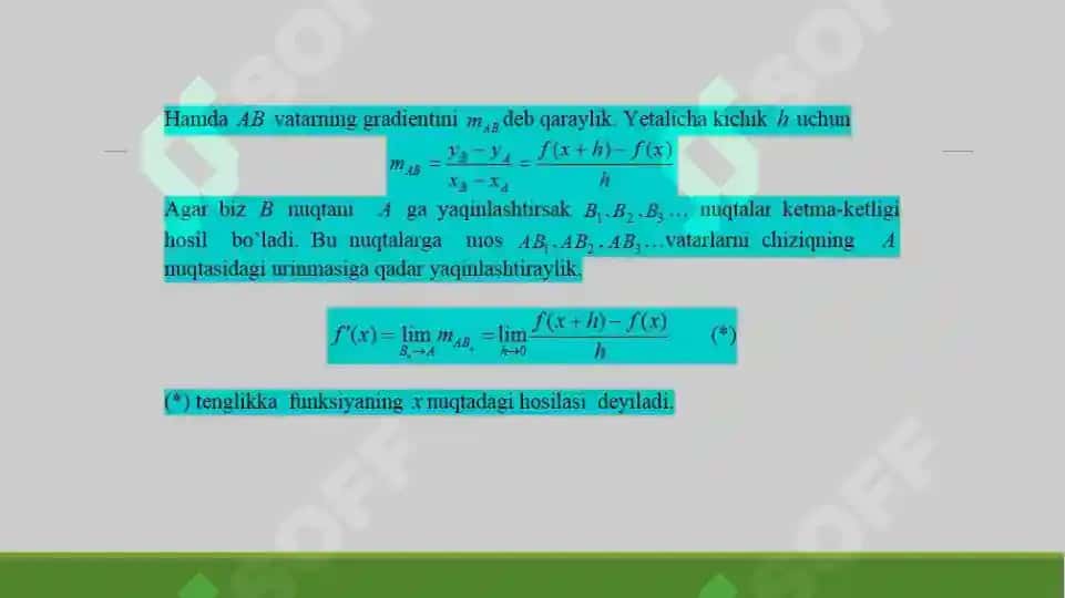 FUNKSIYA HOSILASI 4