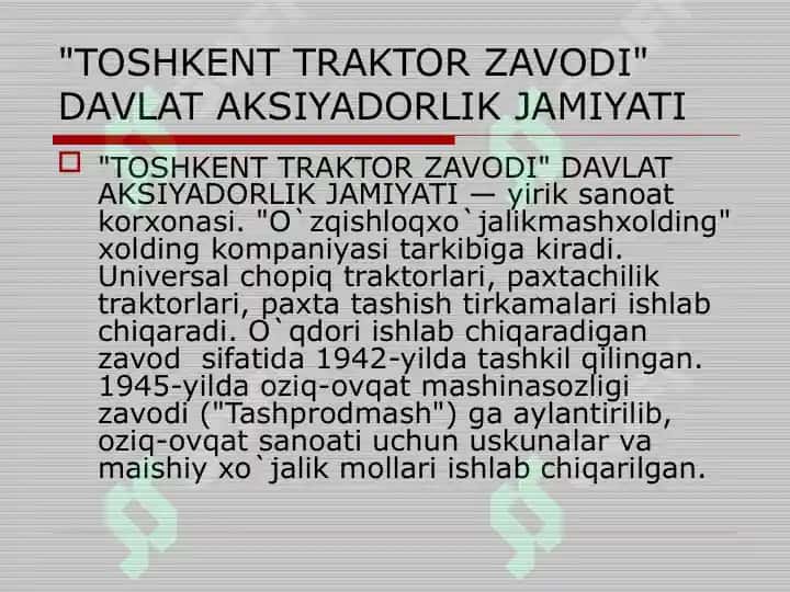 Toshkent Traktor Zavodi 2