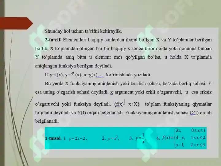 Funksiya tushunchasi 4
