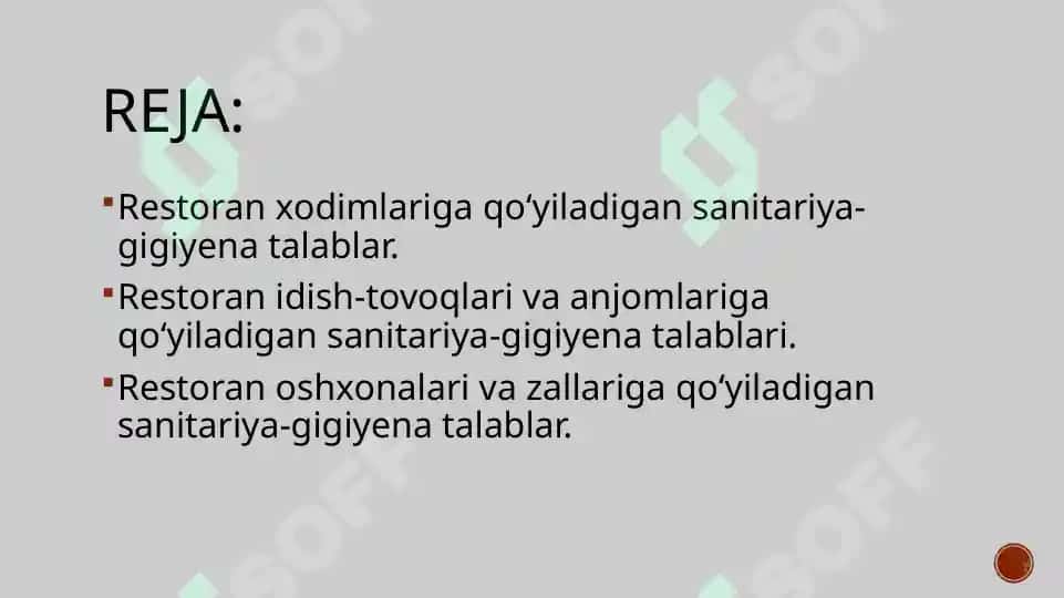 Restoran xo‘jaligida sanitariya-gigiyena talablari 2