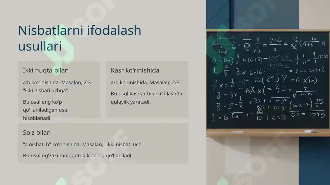 Nisbatlar va kasrlar, matematik tushunchalar asoslari 3