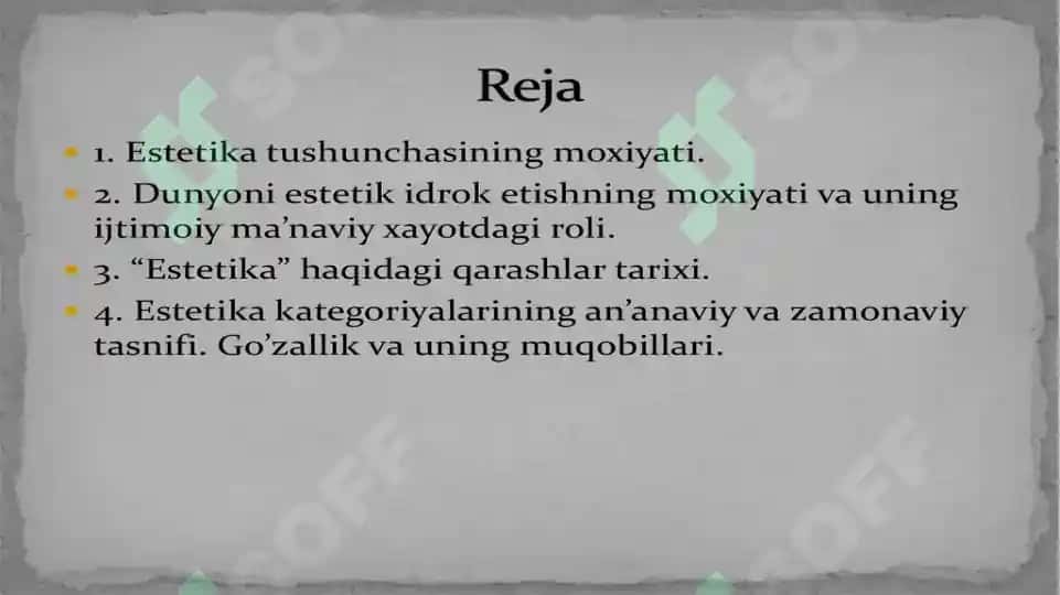 Estetikaning fan sifatida shakllanish tarixi 2