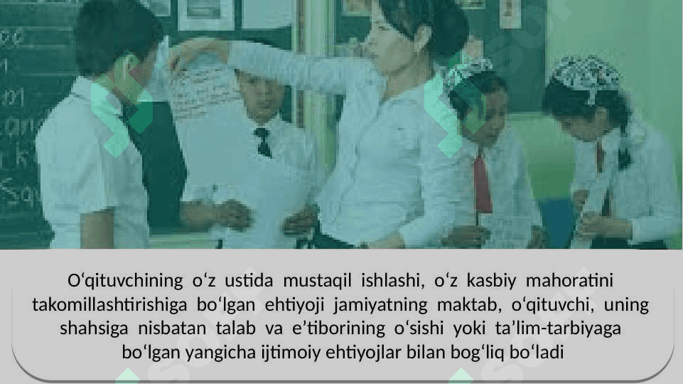 O‘QITUVCHIGA QO‘YILADIGAN  ZAMONAVIY TALABLAR 4