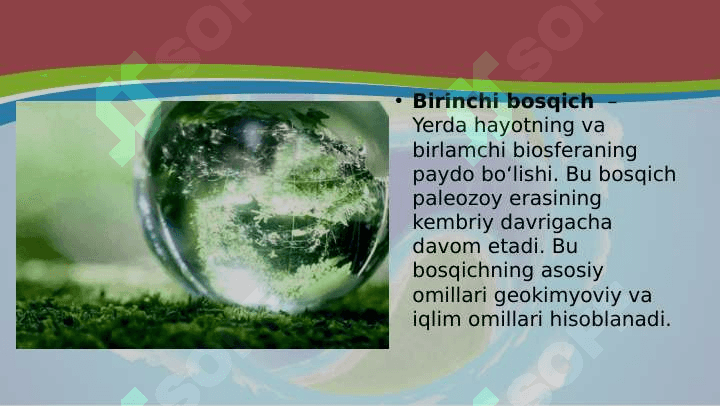 Biosfera evolutsiyasi. Biogenez 3
