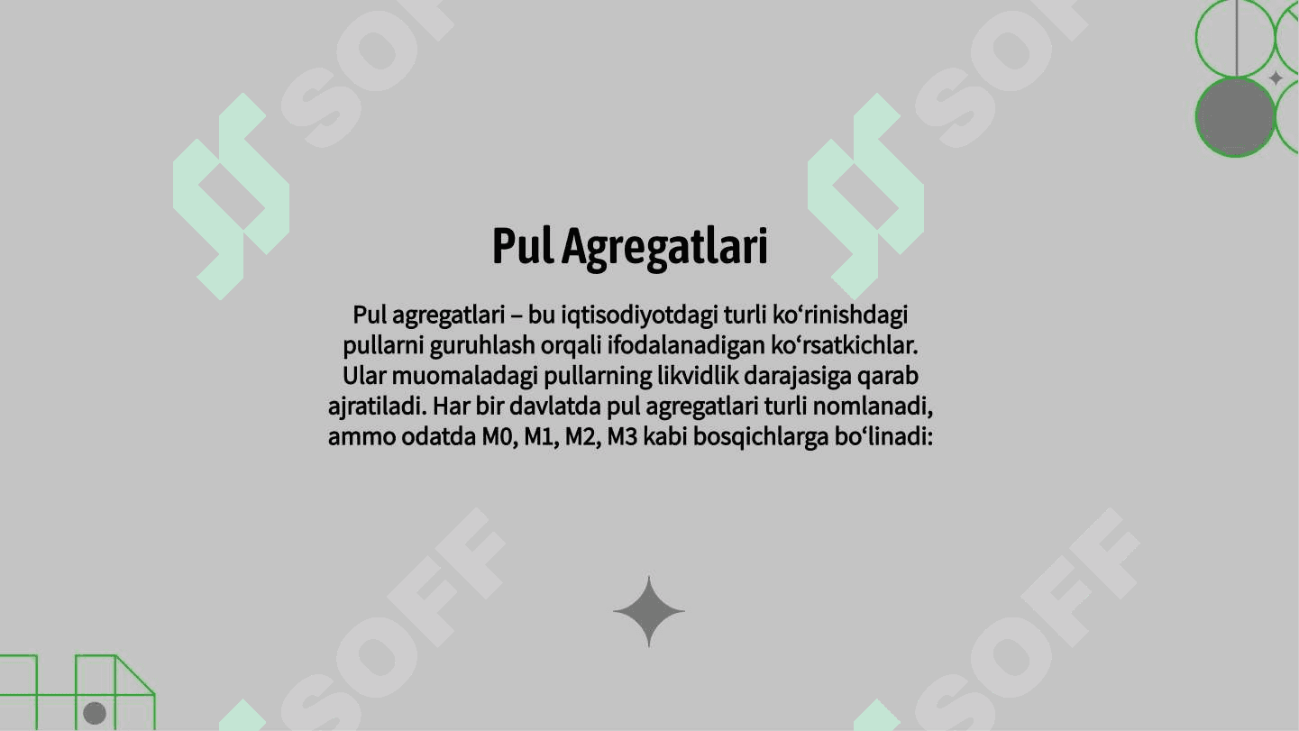 Pul massasi va pul agregatlari 4