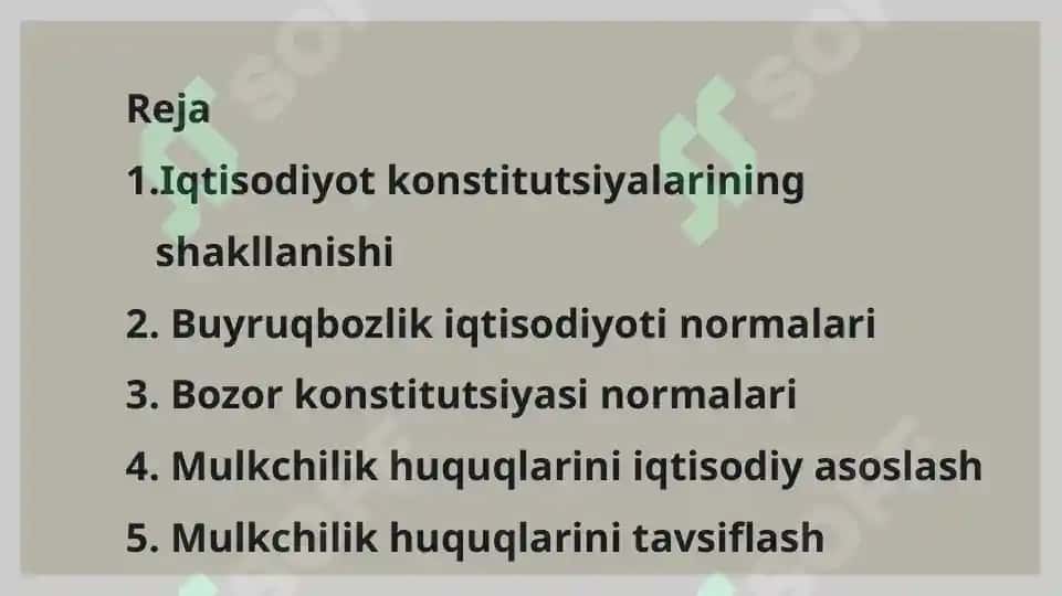 Reja va bozor institutlari 2