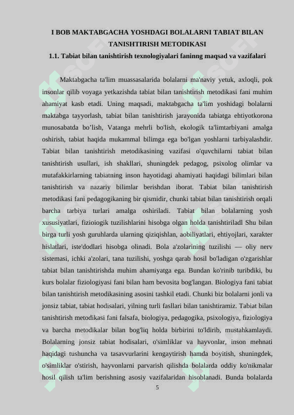 Maktabgacha yoshdagi bolalarni tabiat bilan tanishtirish usullari 5
