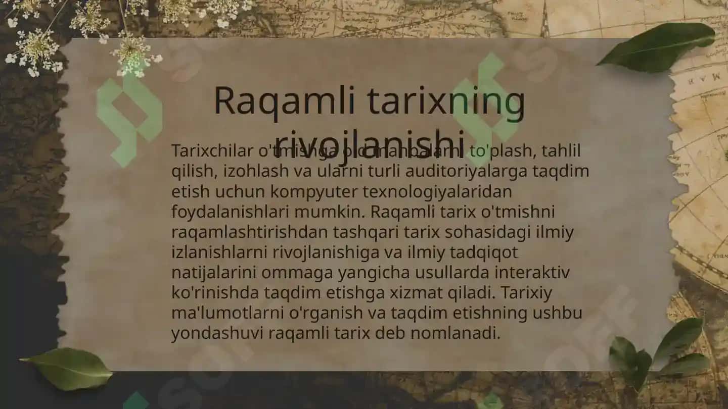 Digital History (Raqamlitarix) tushunchasi 6