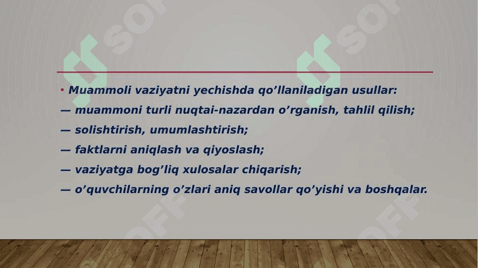 Muammoli ta'limni tashkil etish shart- sharoitlari 7