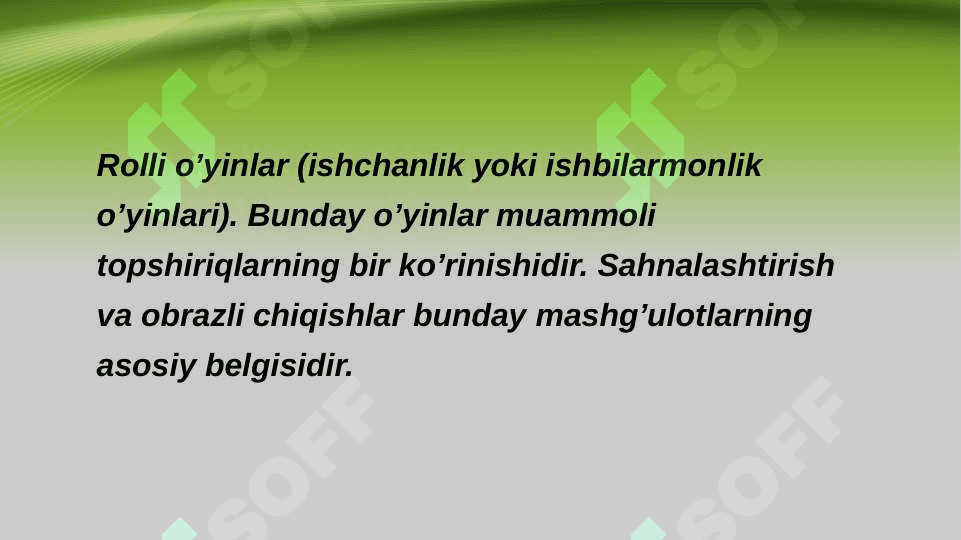 Ishbilarmonlik o’yinlari texnologiyasi 2