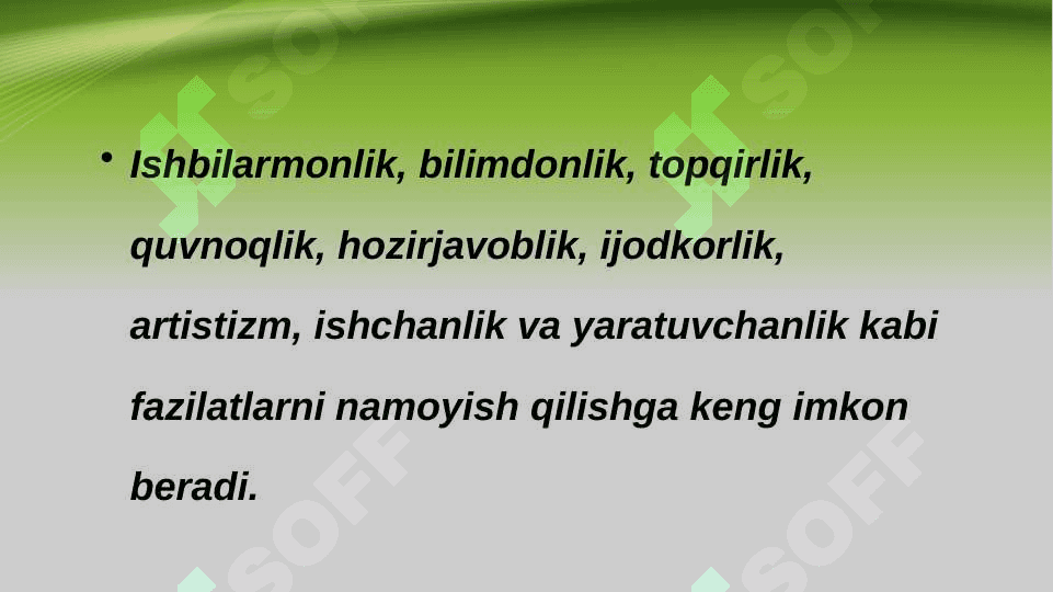 Ishbilarmonlik o’yinlari texnologiyasi 3