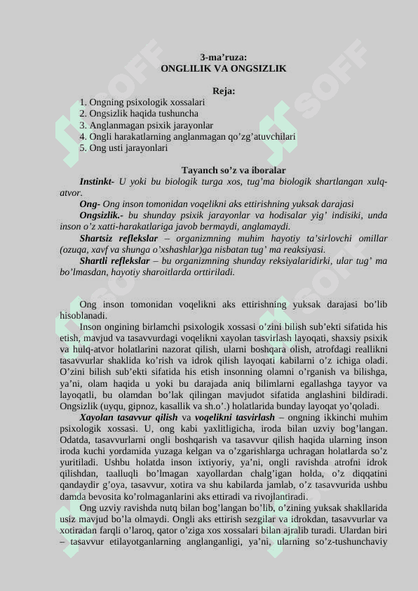 Ong va ongsizlik 2