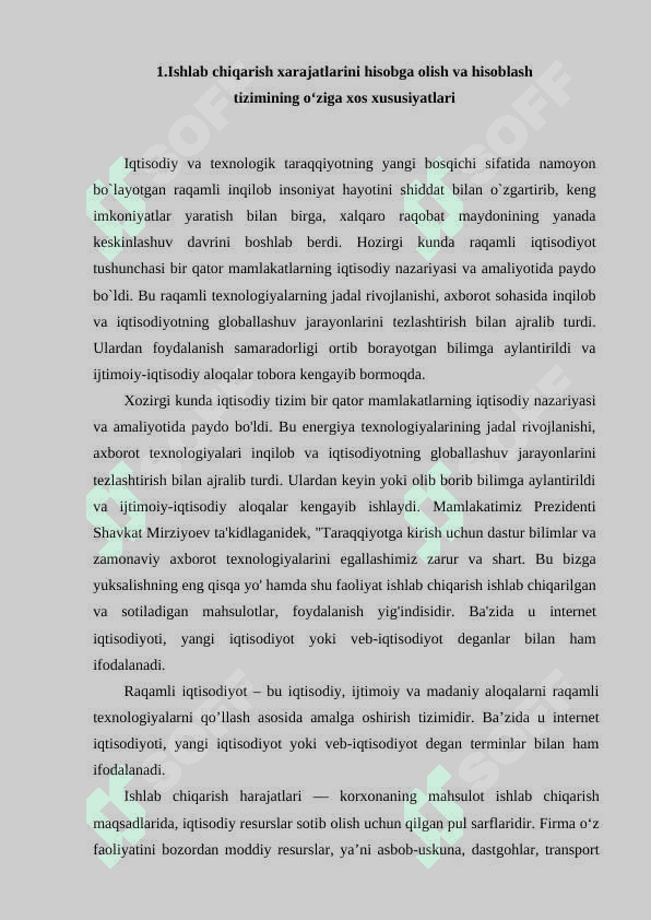 Ishlab chiqarish va xizmat ko’rsatish sohalarida  maqsadli xarajatlarini hisobga  olish 2