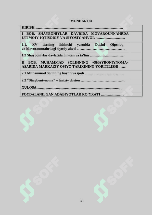 Binoyining "Shayboninoma" asari sifatida 2